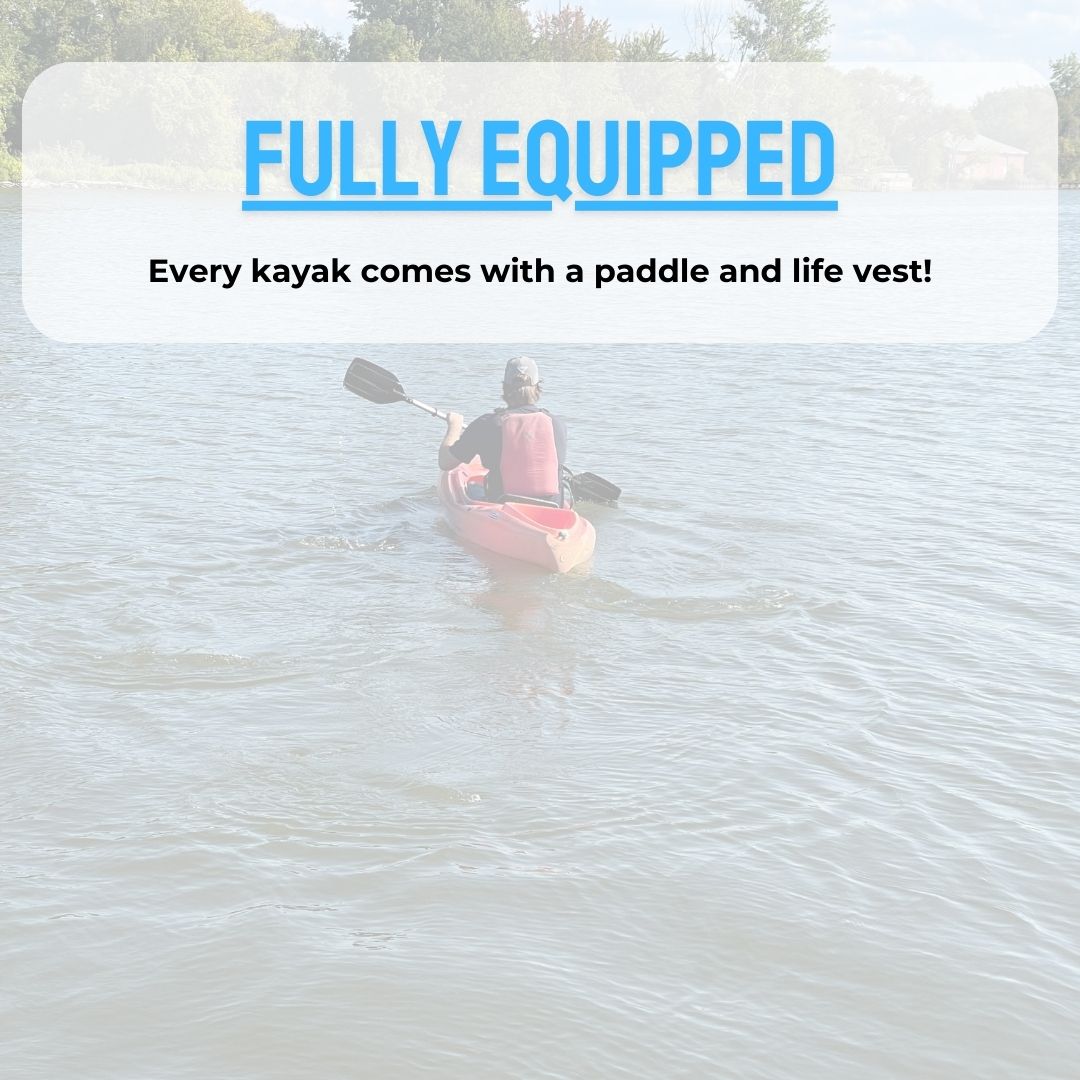 Bay City Boat Rental Kayaks come with everything you need